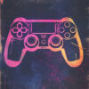 A stylized illustration of a video game controller with the phrases Live to Play at the top and Play to Win at the bottom in bold letters, perfect as a Gaming Poster for any enthusiast. Poster print available in A1 to A4 sizes.