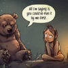 A grumpy bear and a grumpy girl sit together at night by a lit candle; the grumpy bear says, “All I’m saying is, you could’ve run it by me first…”. Funny poster available in A1 to A4 sizes.