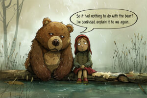 Bear and Woman Funny Poster 3
