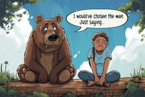 Bear and Woman Funny Poster 4