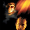 Movie poster for the psychological thriller The Sixth Sense featuring a young boy illuminated by a mysterious light above a man’s serious face, with the title at the top. Movie poster print available in A1 to A4 sizes.