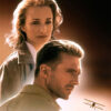 The movie poster for the 1996 film The English Patient shows a man in the foreground and a woman behind him, with a biplane flying over a desert landscape at the bottom. Movie poster print available in A1 to A4 sizes.
