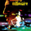 A 2008 Slumdog Millionaire movie poster featuring a large side profile of a face and a person running, with colourful light streaks in the background. Movie poster print available in A1 to A4 sizes.