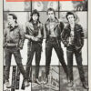 Black and white poster of The Clash band members standing in front of a wall, promoting their legendary Hamburg 1980 concert at Markthalle on May 12. Music poster print available in A1 to A4 sizes.