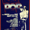 Concert poster for Iggy Pop at Bookies Club 870 in Detroit, September 22-27, 1980; includes supporting acts, ticket info, and a striking photo of Iggy Pop singing. Music poster print available in A1 to A4 sizes.