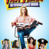 Poster for the 1982 movie Fast Times At Ridgemont High featuring a man at a school desk with snacks, surrounded by four smaller character portraits at the bottom. Movie poster print available in A1 to A4 sizes.