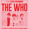 A promotional poster for The Who’s 1968 concert, featuring a black-and-white band photo and event details, with bold red text on a pink background. Music poster print available in A1 to A4 sizes.