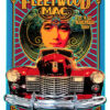 Psychedelic poster for Fleetwood Mac concerts at Fillmore East, New York, on November 21 and 22, 1969, featuring a womans face and a classic red car—an iconic tribute to Fleetwood Macs legendary 1969 New York shows. Music poster print available in A1 to A4 sizes.