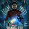 Movie poster for Shang-Chi and the Legend of the Ten Rings (2021), featuring main characters in dramatic poses with glowing rings and a cityscape background. Movie poster print available in A1 to A4 sizes.