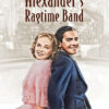 A woman in a pink dress and a man in a blue suit sit back-to-back, smiling, with Alexanders Ragtime Band (1938) written above them. Movie poster print available in A1 to A4 sizes.