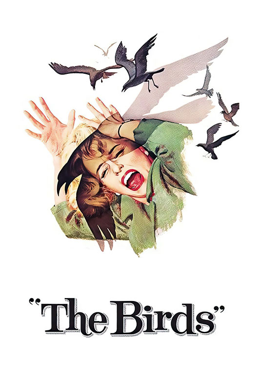 Product-Image_0002_The Birds.jpg A woman screams with outstretched hands as several birds attack her from above; below is the text The Birds, referencing Alfred Hitchcock’s iconic 1963 film. Movie poster print available in A1 to A4 sizes.