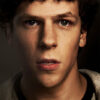 A young man with curly hair stares ahead with a serious expression. Text at the bottom reads The Social Network, referencing the acclaimed 2010 movie. Movie poster print available in A1 to A4 sizes.