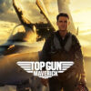 A man in a pilot suit stands in front of a fighter jet at sunset, with the text Top Gun Maverick overlaid, capturing the thrilling spirit of the 2022 movie. Movie poster print available in A1 to A4 sizes.