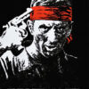 A man with a red headband points a gun to his head against a black background; white text below reads The Deer Hunter, referencing the iconic 1978 film. Movie poster print available in A1 to A4 sizes.