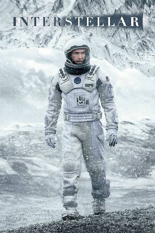 Product-Image_0007_Interstellar.jpg A person in a spacesuit stands in a snowy, mountainous landscape with Interstellar, the acclaimed 2014 sci-fi movie, written at the top. Movie poster print available in A1 to A4 sizes.
