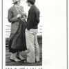 Two people stand facing each other, talking on a wooden walkway; one wears a hat and long skirt, the other glasses and casual clothes—a scene from Annie Hall (1977). The text below reads ANNIE HALL. Movie poster print available in A1 to A4 sizes.