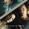 A man wearing headphones observes equipment in one half, while a couple lies closely together in the other; text reads The Lives of Others, reflecting on privacy and surveillance. Movie poster print available in A1 to A4 sizes.