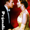 A man in a tuxedo and a woman in a yellow dress sit face to face against a red background with the word Pygmalion written vertically on the left, capturing an iconic scene from the classic 1938 film, Pygmalion. Movie poster print available in A1 to A4 sizes.