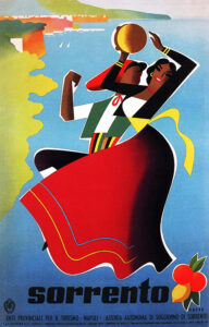 Vintage Travel Poster for Sorrento by Mario Puppo 1955