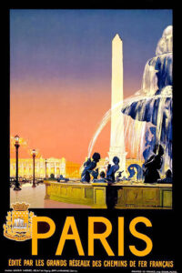 Lacaze Julien – Paris Fountain Vintage Travel Poster