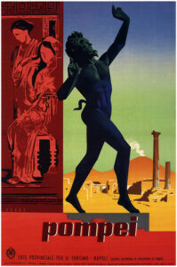 Vintage Travel Poster for Pompei by Mario Puppo 1955