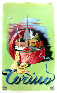 Vintage Travel Poster for Torino by Tappa 1949