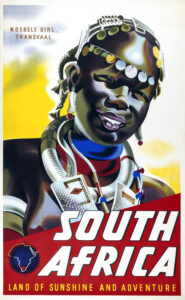 Vintage Travel Poster for Ndebele Girl Transvaal South Africa c. 1940
