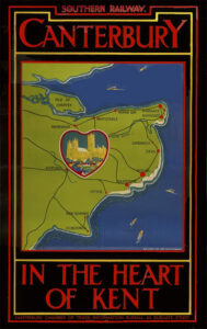 Vintage Travel Poster for Canterbury In The Heart of Kent by Southern Railway c. 1930