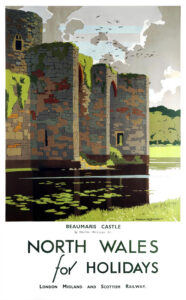 Vintage Travel Poster for North Wales for Holidays by Norman Wilkinson c. 1935