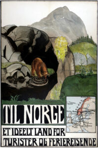 Vintage Travel Poster for Til Norge et Ideelt Land by Per Krohg 1913