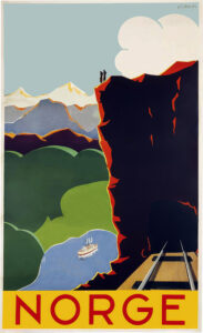 Vintage Travel Poster for Lock Norge by Paul Eidem c. 1935