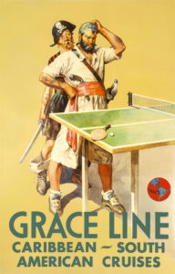 Vintage Travel Poster for Grace Line Caribbean-South American Cruises 1938
