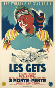 Vintage Travel Poster for Les Gets, Une Symphonie Neige et Soleil c. 1950