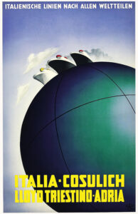 Vintage Travel Poster for Italienische Linien by Cassandre 1936