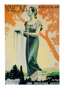 Vintage Travel Poster for Yalova Kaplicalar by Ina Hvlusí