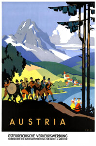 Vintage Travel Poster for Austria by Kosel, Österreichische Verkehrswerbung