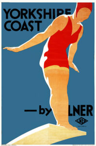 Vintage Travel Poster for Yorkshire Coast by LNER by Tom Purvis 1929