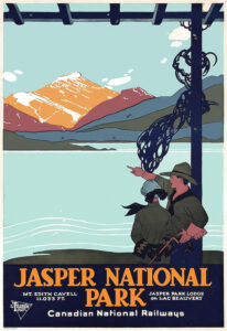 Vintage Travel Poster for Jasper National Park by Canadian National Railways