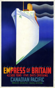 Vintage Travel Poster for Empress of Britain by Canadian Pacific