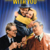 Four people interact in front of a blue curtain backdrop; a smiling couple embraces while two men in suits converse below. The text reads “You Can’t Take It With You,” referencing the beloved 1938 classic film. Movie poster print available in A1 to A4 sizes.