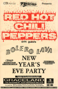 Red Hot Chili Peppers with Bolero Lava – Graceland Concert Poster