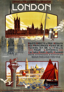 Vintage Travel Poster for Chemin de Fer de l’Ouest et de Brighton 1908