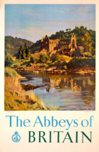 Vintage Travel Poster for The Abbeys of Britain – Tintern Abbey by Donald Towner 1949