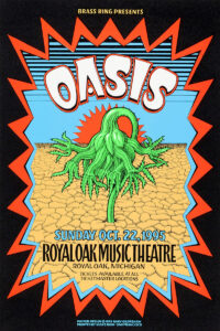 Oasis – Royal Oak Michigan 1995 Concert Poster