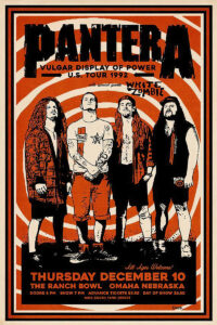 Pantera – Vulgar Display Of Power – U.S. Tour 1992 – Nebraska Concert Poster