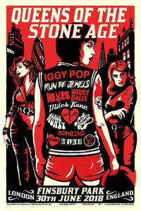 Queens of the Stone Age – Iggy Pop – Finsbury Park 2018 Concert Poster