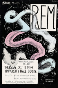 R.E.M. with Special Guests The dB’s – University Hall 1984 Concert Poster