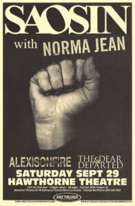 Saosin with Norma Jean & The Dear Departed – Hawthorne Theatre Concert Poster