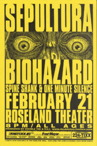 Sepultura – Biohazard – Roseland Theater Concert Poster