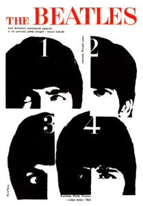 The Beatles – 1 2 3 4 – United Artists 1964 Polish Music Poster (White)
